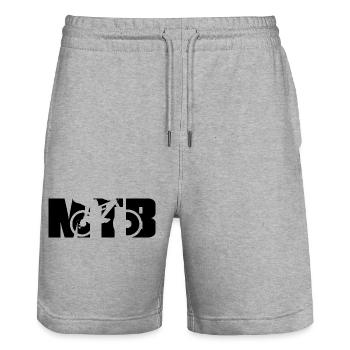 MTB Mountain Bike Design - Stanley/Stella Trainer Unisex Organic Jogging Shorts - heather grey - Front - Nik (191cm) & Marisol (170cm)