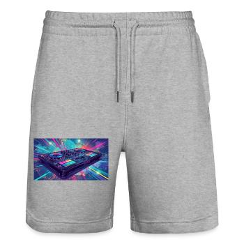 Ich liebe Musik - Stanley/Stella Unisex Bio Joggingshorts Trainer  - Grau meliert - Vorne - Nik (191cm) & Marisol (170cm)