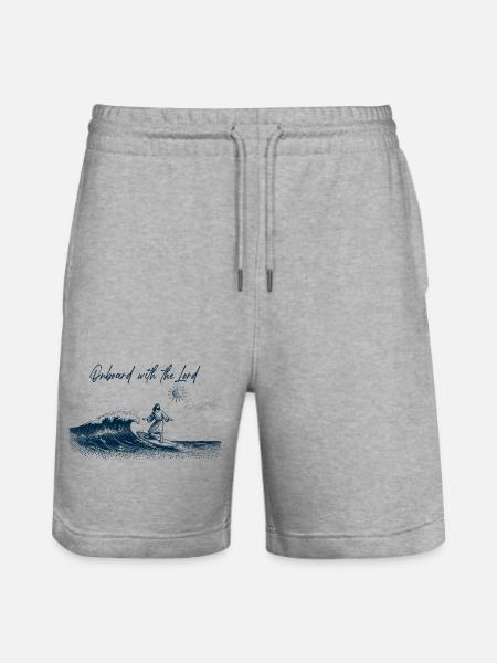 Onboard with the Lord - Stanley/Stella Trainer Unisex Organic Jogging Shorts - heather grey