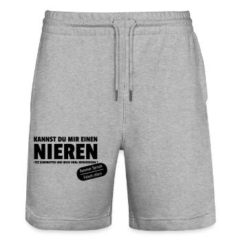 falsch zitiert - Stanley/Stella Unisex Bio Joggingshorts Trainer  - Grau meliert - Vorne - Nik (191cm) & Marisol (170cm)