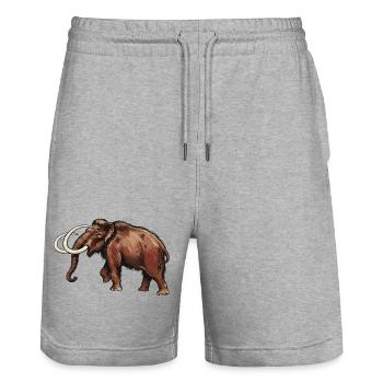 mammouth laineux Illustration vintage - Short de jogging bio TRAINER Stanley/Stella unisexe - gris chiné - Devant - Nik (191cm) & Marisol (170cm)