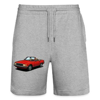 Rotes Cabrio Offenes Dach - Stanley/Stella Unisex Bio Joggingshorts Trainer  - Grau meliert - Vorne - Nik (191cm) & Marisol (170cm)