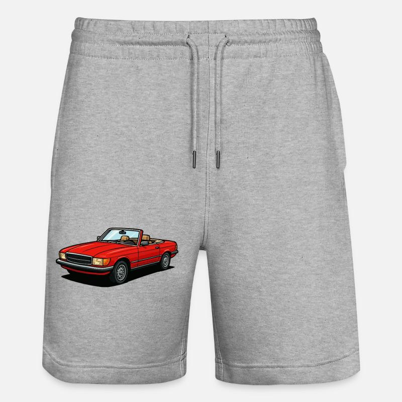 Rotes Cabrio Offenes Dach - Stanley/Stella Unisex Bio Joggingshorts Trainer  - Grau meliert