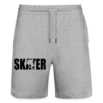 Klassisches Skater Design – Schlicht & lässig - Stanley/Stella Unisex Bio Joggingshorts Trainer  - Grau meliert - Vorne - Nik (191cm) & Marisol (170cm)