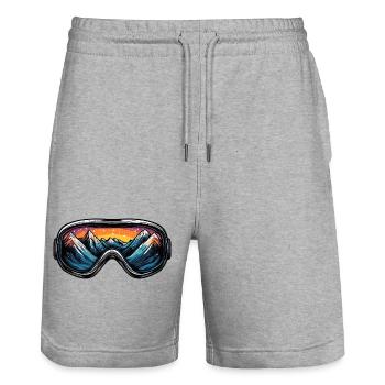 Lunettes de ski Montagnes Ski - Short de jogging bio TRAINER Stanley/Stella unisexe - gris chiné - Devant - Nik (191cm) & Marisol (170cm)