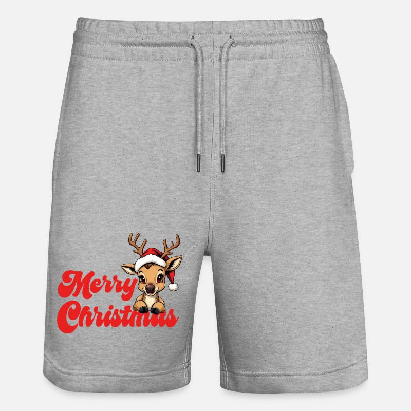 Noël de rennes Joyeux Noël - Short de jogging bio TRAINER Stanley/Stella unisexe - gris chiné