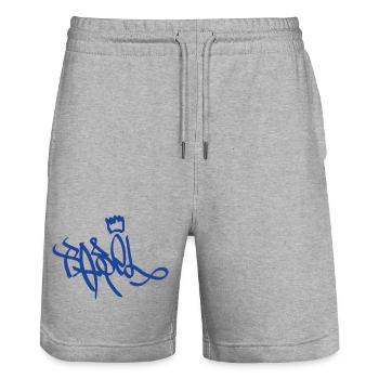 Basel Street Art Souvenir - Stanley/Stella Trainer Unisex Organic Jogging Shorts - heather grey - Front - Nik (191cm) & Marisol (170cm)