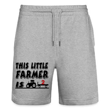 Bauer - Stanley/Stella Unisex Bio Joggingshorts Trainer  - Grau meliert - Vorne - Nik (191cm) & Marisol (170cm)