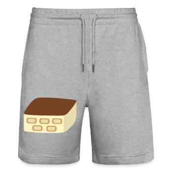 Cozy Tiramisu Design - Stanley/Stella Trainer Unisex Organic Jogging Shorts - heather grey - Front - Nik (191cm) & Marisol (170cm)