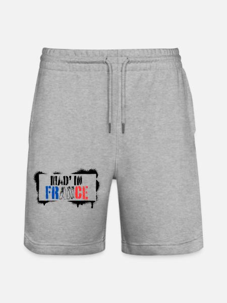 Mad in France - Stanley/Stella Trainer Unisex Organic Jogging Shorts - heather grey