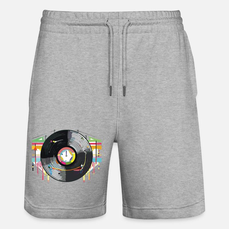 Vinyl_3 - Short de jogging bio TRAINER Stanley/Stella unisexe - gris chiné