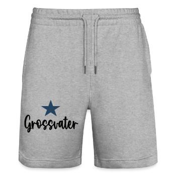 Papy Grand-père Grand-père Meilleur grand-père - Short de jogging bio TRAINER Stanley/Stella unisexe - gris chiné - Devant - Nik (191cm) & Marisol (170cm)