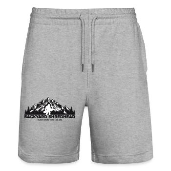 Backyard Shredhead Yeti T-Shirt - Snowboarding - Stanley/Stella Unisex Bio Joggingshorts Trainer  - Grau meliert - Vorne - Nik (191cm) & Marisol (170cm)