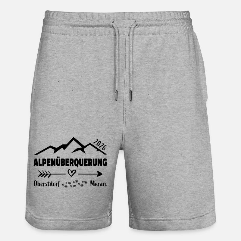 Alpenüberquerung E5 2026 Oberstdorf Meran - Stanley/Stella Unisex Bio Joggingshorts Trainer  - Grau meliert