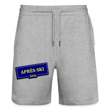 Après-ski 2026 - Stanley/Stella Trainer Unisex Organic Jogging Shorts - heather grey - Front - Nik (191cm) & Marisol (170cm)