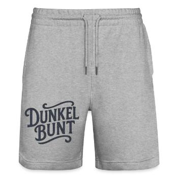 Dunkelbunt Spruch Lieblingsfarbe Dunkel - Stanley/Stella Unisex Bio Joggingshorts Trainer  - Grau meliert - Vorne - Nik (191cm) & Marisol (170cm)