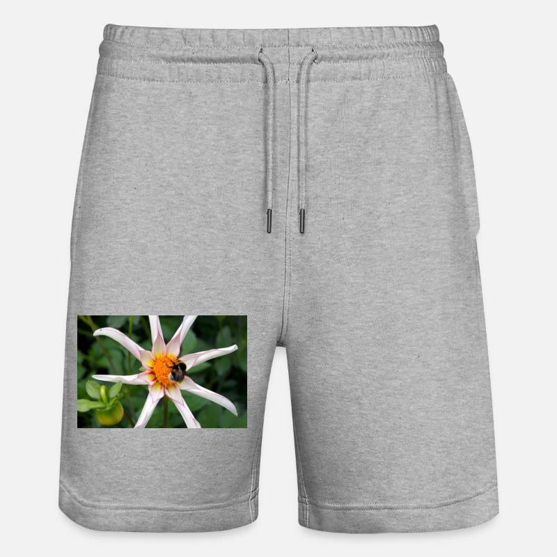 Fleur avec bourdon - Short de jogging bio TRAINER Stanley/Stella unisexe - gris chiné