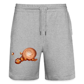 Cute Chestnut Snail – Childhood & Crafting Fun - Stanley/Stella Trainer Unisex Organic Jogging Shorts - heather grey - Front - Nik (191cm) & Marisol (170cm)