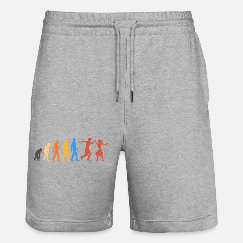 Swing-Tanz - Die höchste Stufe der Evolution - Stanley/Stella Unisex Bio Joggingshorts Trainer  - Grau meliert