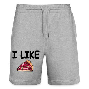 Pizza - Short de jogging bio TRAINER Stanley/Stella unisexe - gris chiné - Devant - Nik (191cm) & Marisol (170cm)