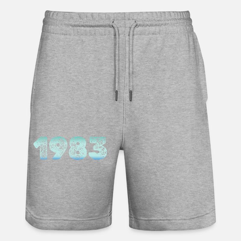 1983 Grunge Gradient Digits - Stanley/Stella Trainer Unisex Organic Jogging Shorts - heather grey