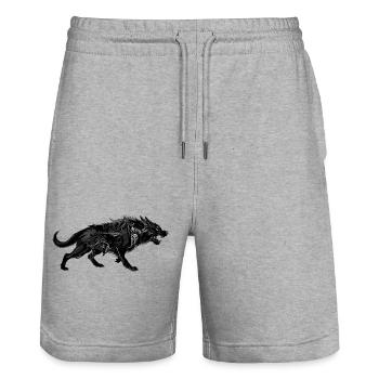 loup - Short de jogging bio TRAINER Stanley/Stella unisexe - gris chiné - Devant - Nik (191cm) & Marisol (170cm)