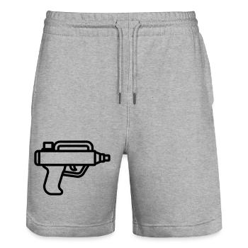 Wasserpistole - Stanley/Stella Unisex Bio Joggingshorts Trainer  - Grau meliert - Vorne - Nik (191cm) & Marisol (170cm)