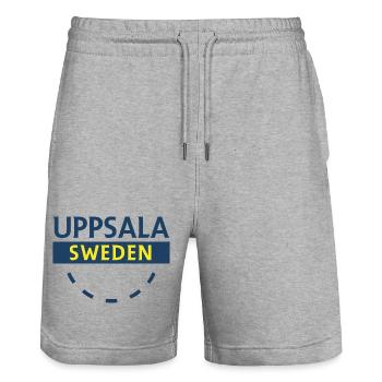 Uppsala Logotype Suède - Short de jogging bio TRAINER Stanley/Stella unisexe - gris chiné - Devant - Nik (191cm) & Marisol (170cm)