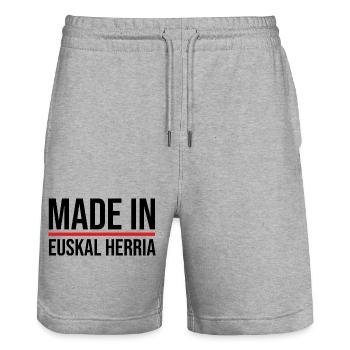 Made in the Basque Country - Stanley/Stella Trainer Unisex Organic Jogging Shorts - heather grey - Front - Nik (191cm) & Marisol (170cm)