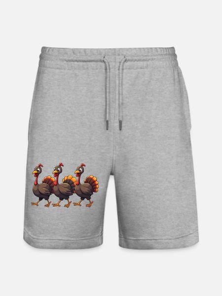 Bébé dinde de Thanksgiving - Short de jogging bio TRAINER Stanley/Stella unisexe - gris chiné