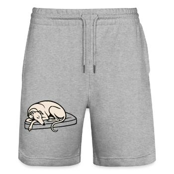 Galgo sleeping - Stanley/Stella Unisex Bio Joggingshorts Trainer  - Grau meliert - Vorne - Nik (191cm) & Marisol (170cm)