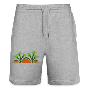 Palmen & Dünen von Cean - Stanley/Stella Unisex Bio Joggingshorts Trainer  - Grau meliert - Vorne - Nik (191cm) & Marisol (170cm)
