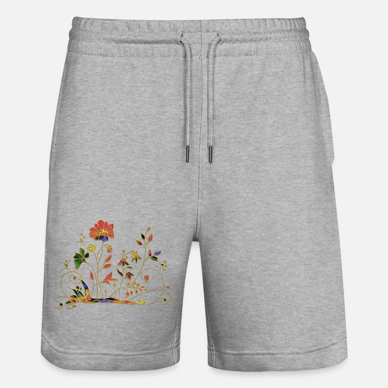 Blumen - Stanley/Stella Unisex Bio Joggingshorts Trainer - Grau meliert