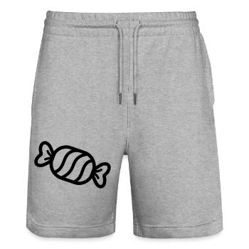 Bonbon - Short de jogging bio TRAINER Stanley/Stella unisexe - gris chiné - Devant - Nik (191cm) & Marisol (170cm)