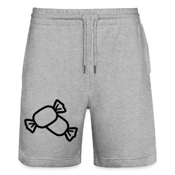 Bonbon - Short de jogging bio TRAINER Stanley/Stella unisexe - gris chiné - Devant - Nik (191cm) & Marisol (170cm)