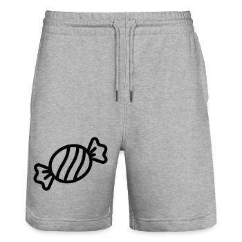 Bonbon - Short de jogging bio TRAINER Stanley/Stella unisexe - gris chiné - Devant - Nik (191cm) & Marisol (170cm)