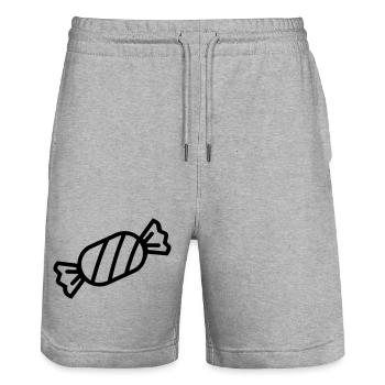 Bonbon - Short de jogging bio TRAINER Stanley/Stella unisexe - gris chiné - Devant - Nik (191cm) & Marisol (170cm)