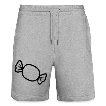 Bonbon - Short de jogging bio TRAINER Stanley/Stella unisexe - gris chiné - Devant - Nik (191cm) & Marisol (170cm)