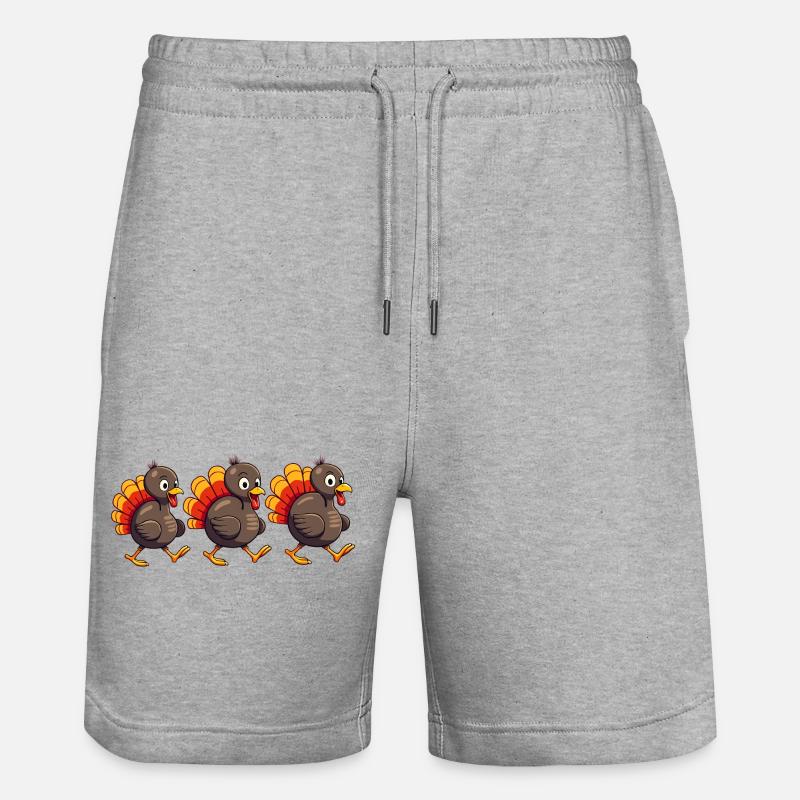 Bébé dinde de Thanksgiving - Short de jogging bio TRAINER Stanley/Stella unisexe - gris chiné