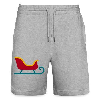 Retro Schlitten Silhouette - Stanley/Stella Unisex Bio Joggingshorts Trainer  - Grau meliert - Vorne - Nik (191cm) & Marisol (170cm)
