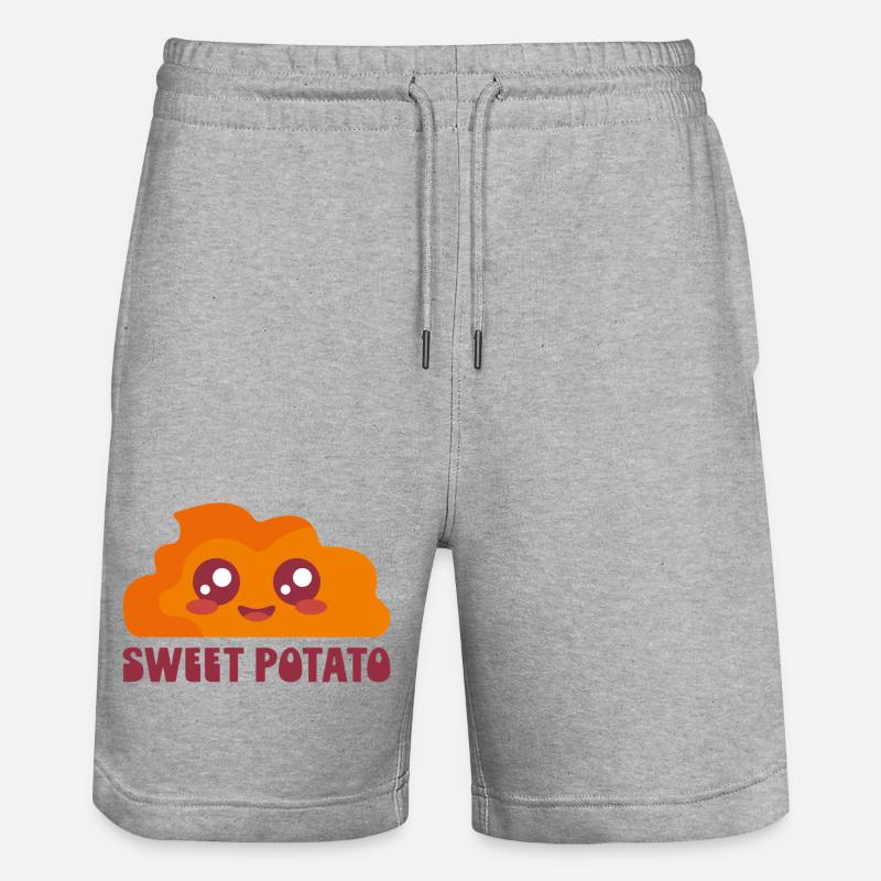 Patate douce dessin animé mignon - Short de jogging bio TRAINER Stanley/Stella unisexe - gris chiné
