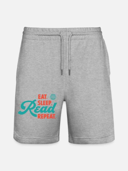 Manger Dormir Lire Répéter - Short de jogging bio TRAINER Stanley/Stella unisexe - gris chiné