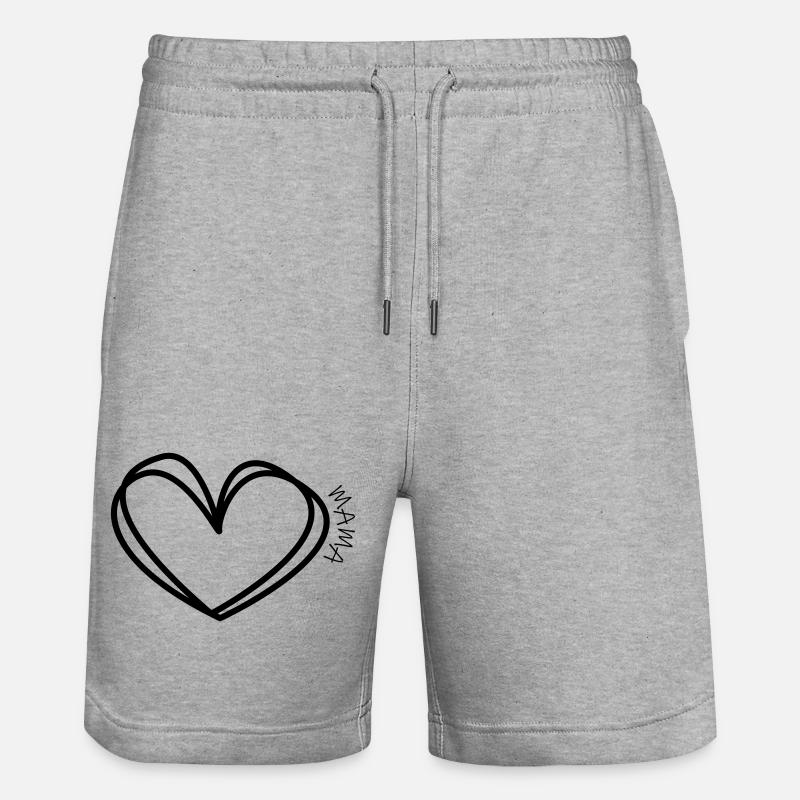 Cœur de maman - Short de jogging bio TRAINER Stanley/Stella unisexe - gris chiné