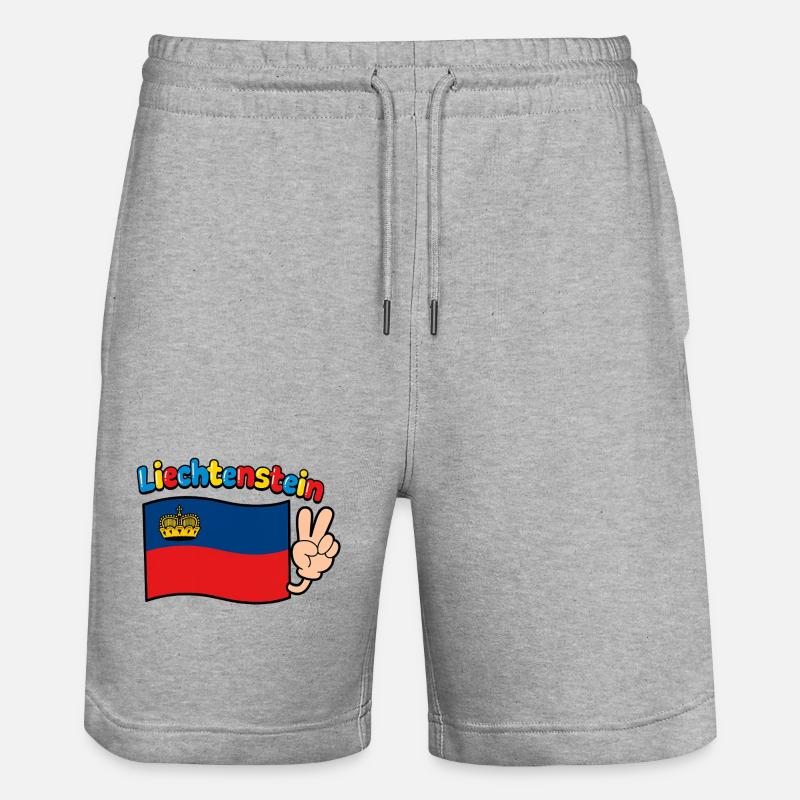 Drapeau du Liechtenstein - Short de jogging bio TRAINER Stanley/Stella unisexe - gris chiné