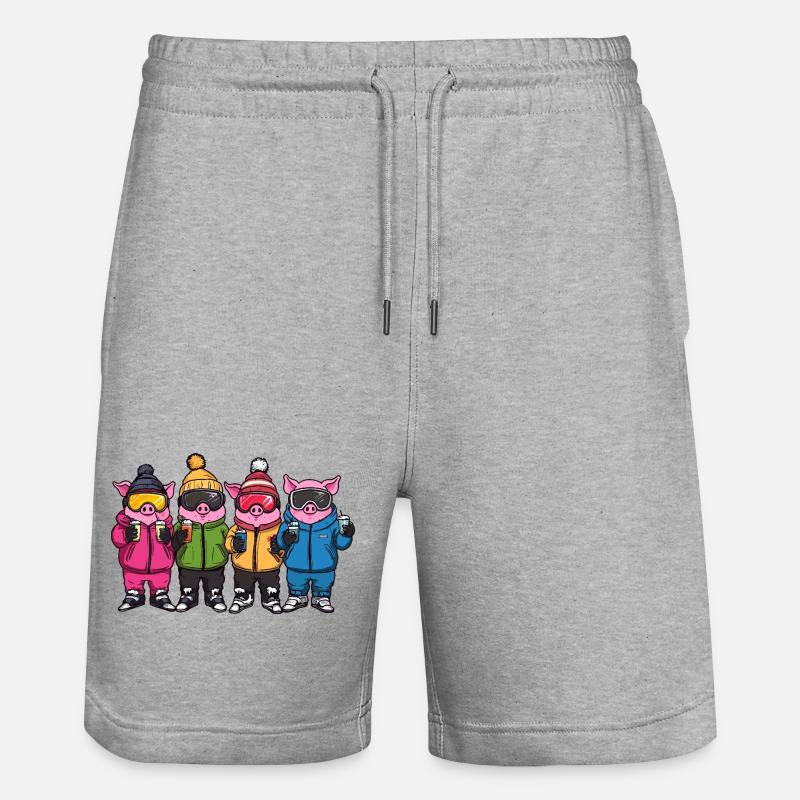 L’équipe de ski de Schweine Pistensau - Short de jogging bio TRAINER Stanley/Stella unisexe - gris chiné