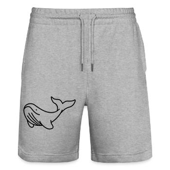 Majestätischer Wal – Ozean & Tierschutz Design - Stanley/Stella Unisex Bio Joggingshorts Trainer  - Grau meliert - Vorne - Nik (191cm) & Marisol (170cm)