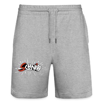 Schnipp Hoodie - Stanley/Stella Unisex Bio Joggingshorts Trainer  - Grau meliert - Vorne - Nik (191cm) & Marisol (170cm)