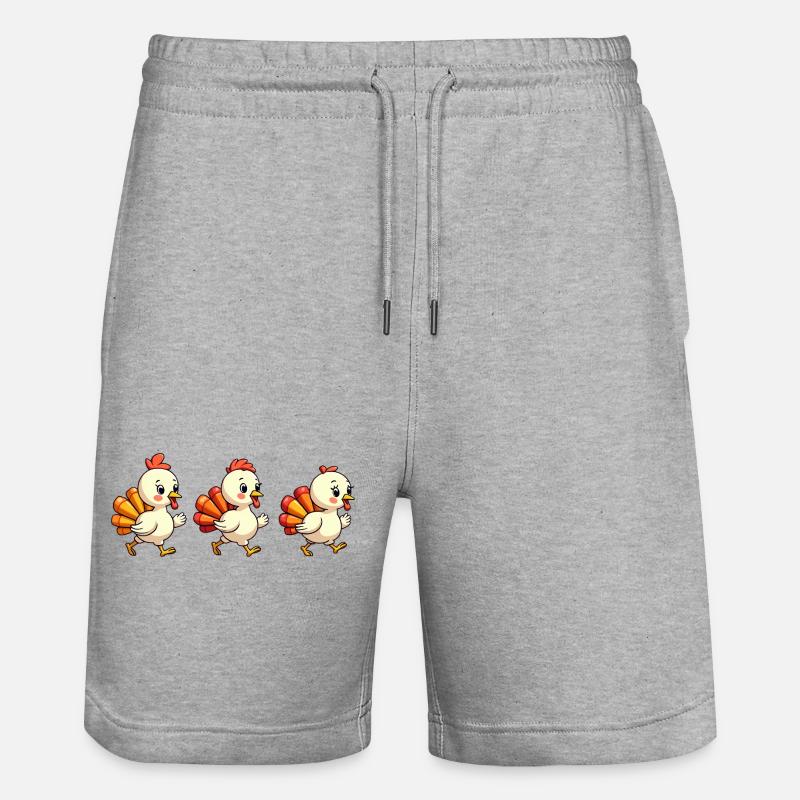 Bébé dinde de Thanksgiving - Short de jogging bio TRAINER Stanley/Stella unisexe - gris chiné