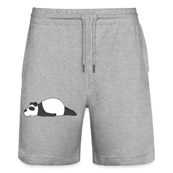 Lazy Panda DIY Costume – Cute Sleeping Panda Outfi - Stanley/Stella Trainer Unisex Organic Jogging Shorts - heather grey - Front - Nik (191cm) & Marisol (170cm)