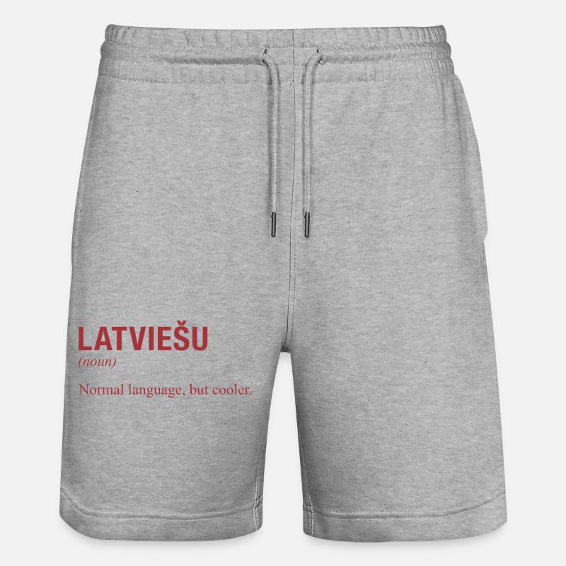 Langue lettone Lettonie - Short de jogging bio TRAINER Stanley/Stella unisexe - gris chiné
